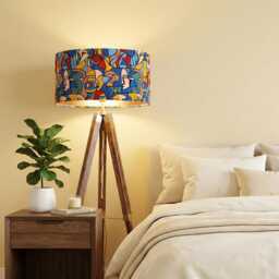 Handmade By Order Luxury Picasso Abstract Faces Art Print On Velvet Drum Lamp Shade Pendant Light All Shapes & Sizes Available - thumbnail 2