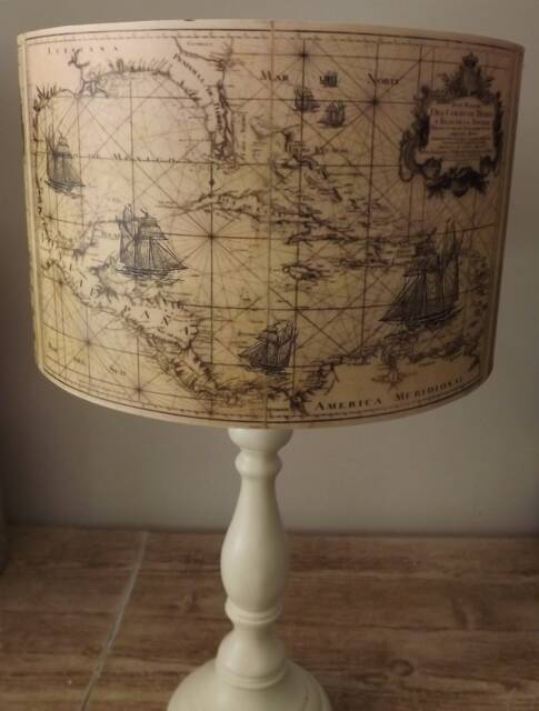 Vintage Sea Map Lampshade Shabby Chic Nautical Chart - image 1