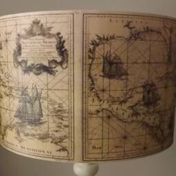 Vintage Sea Map Lampshade Shabby Chic Nautical Chart - thumbnail 3
