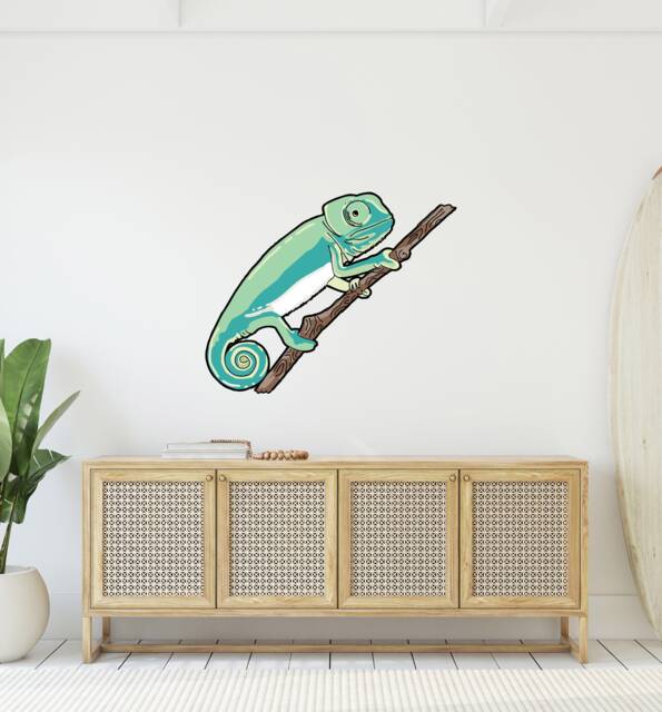 Chameleon Wall Sticker , Reptile Stickers Jungle Theme Decor - Thevinylcreations - image 1