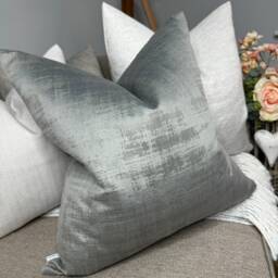 Brushed Style Surface Textured Cushion Cover, Decorative Pillow Grey - Smoke Clarke & Alessia Fabric - thumbnail 4