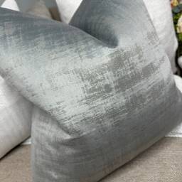 Brushed Style Surface Textured Cushion Cover, Decorative Pillow Grey - Smoke Clarke & Alessia Fabric - thumbnail 2