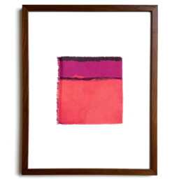 "Botanical Dye Painting On Silk Abstract Sunset Textile Artwork, Framed 11x14 - ""Winter Ii" - thumbnail 2