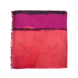 "Botanical Dye Painting On Silk Abstract Sunset Textile Artwork, Framed 11x14 - ""Winter Ii" - thumbnail 3