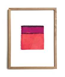"Botanical Dye Painting On Silk Abstract Sunset Textile Artwork, Framed 11x14 - ""Winter Ii" - thumbnail 1
