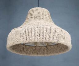 "Handwoven Hemp Rope Pendant Light Rustic Lampshade - W13.7"" By H13.7"
