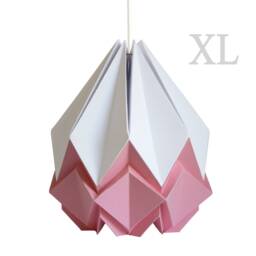 Last Items - Xl White & Pink Paper Origami Lamp - thumbnail 2