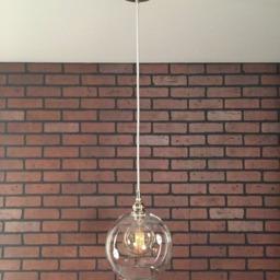 "Industrial Pendant -Chrome 8"" Clear Glass Open Globe Shade With Patented ""Huila" - thumbnail 3