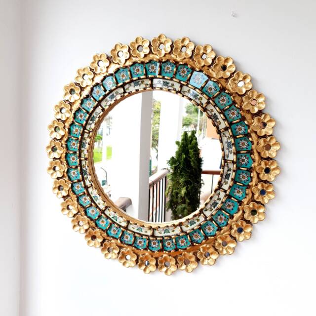 "Peruvian Mirrors ""Turquoise Pink 60cm" - image 1