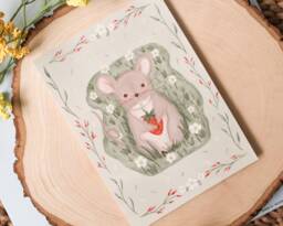 Cute Prairie Mouse - 5 X 7 Fine Art Print 8 10 Cottagecore Wall Illustration Kawaii - thumbnail 1