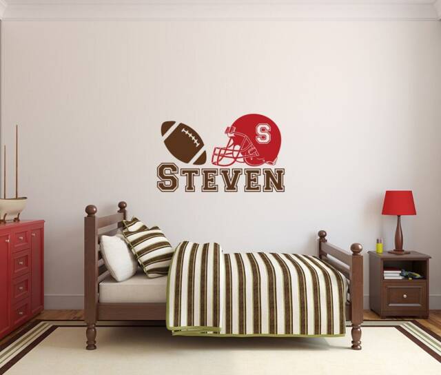 Personalized Football Wall Decal Sports Nursery Decor Ww200 - image 1