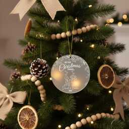 Personalized First Christmas Engaged Ornament, Personalised Couple Names Bauble, Engagement Decoration 2025 - thumbnail 2