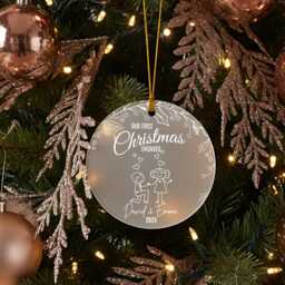 Personalized First Christmas Engaged Ornament, Personalised Couple Names Bauble, Engagement Decoration 2025 - thumbnail 4