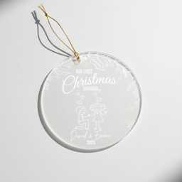 Personalized First Christmas Engaged Ornament, Personalised Couple Names Bauble, Engagement Decoration 2025 - thumbnail 3