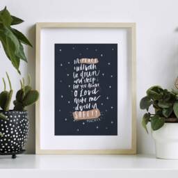 Psalm 48 Print, Bedtime Hand-Lettered Christian Family Wall Art Faith Print Religious Gift, For Nursery, Gift Ideas - thumbnail 3