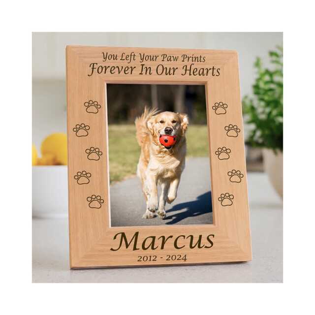 Dog Memorial Frame Personalized Pet Photo Keepsake Sympathy Gift ...