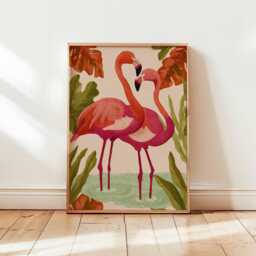 Flamingo Poster, Pink Wall Art, Tropical Bird Print, Animal Posters For Bedroom, Modern Prints, Nature Art Decor Gift - thumbnail 1