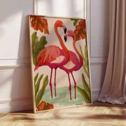 Flamingo Poster, Pink Wall Art, Tropical Bird Print, Animal Posters For Bedroom, Modern Prints, Nature Art Decor Gift - thumbnail 2