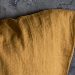 Cinnamon Linen Pillow Case - Washed Mustard Brown Pillow - Honey Standard, Queen, King Sizes - thumbnail 2