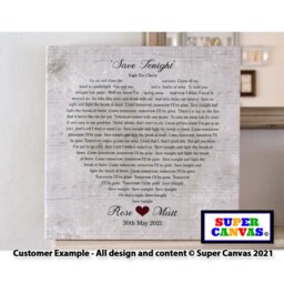 Valentines Day Heart Song Lyrics Custom Love Music Wall Art Framed Canvas Print Boyfriend Girlfriend Husband Wife Partner Gift - thumbnail 2
