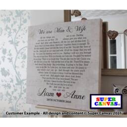 Valentines Day Heart Song Lyrics Custom Love Music Wall Art Framed Canvas Print Boyfriend Girlfriend Husband Wife Partner Gift - thumbnail 3
