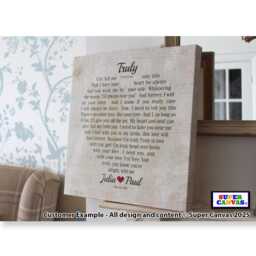 Valentines Day Heart Song Lyrics Custom Love Music Wall Art Framed Canvas Print Boyfriend Girlfriend Husband Wife Partner Gift - thumbnail 1