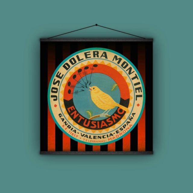 Spain, Spanish, Valencia, Canary, Songbird, Label, Wall Hanging, Gift For Traveler, Vintage, Antique, Jose Dolera Montiel - image 1