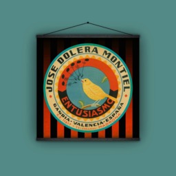 Spain, Spanish, Valencia, Canary, Songbird, Label, Wall Hanging, Gift For Traveler, Vintage, Antique, Jose Dolera Montiel - thumbnail 1