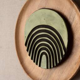 Wall Art Set Of 3 - Boho Decor Handmade Ceramic & Mosaic Tile Made To Order Deep Framed - thumbnail 2