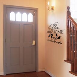Bless This Home & All Who Enter Wall Decal - Entryway Welcome Bless Decals 129 - thumbnail 2