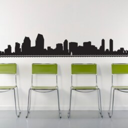 San Diego Skyline Silhouette - Wall Decal Custom Vinyl Art Stickers - thumbnail 2