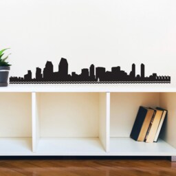San Diego Skyline Silhouette - Wall Decal Custom Vinyl Art Stickers