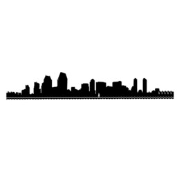 San Diego Skyline Silhouette - Wall Decal Custom Vinyl Art Stickers - thumbnail 3