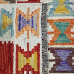 Heritage Runner Rug, Handmade Artisan Afghan Turkish, Scandinavian, Navajo, Bohemian Flatweave, Wool Multicolour Kilim Rug 304x83 cm - thumbnail 3