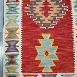 Heritage Runner Rug, Handmade Artisan Afghan Turkish, Scandinavian, Navajo, Bohemian Flatweave, Wool Multicolour Kilim Rug 304x83 cm - thumbnail 2