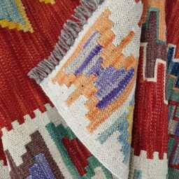 Heritage Runner Rug, Handmade Artisan Afghan Turkish, Scandinavian, Navajo, Bohemian Flatweave, Wool Multicolour Kilim Rug 304x83 cm - thumbnail 4