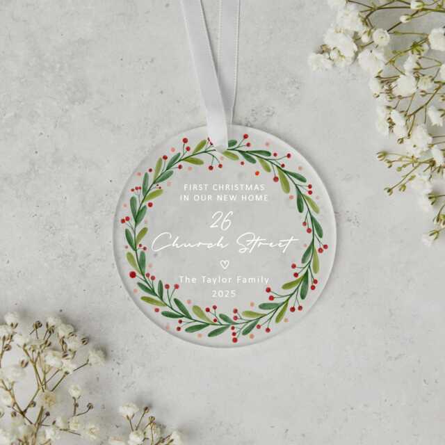 Our New Home Personalised Frosted Christmas Ornament Gift - in First 2025 - image 1