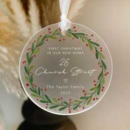Our New Home Personalised Frosted Christmas Ornament Gift - in First 2025 - thumbnail 2