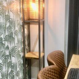 Industrial Rustic Vintage Floor Lamp With Shelf E27 Edison Bulb By Designer Legs - thumbnail 3