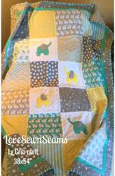 Elephant Quilt/Crib Quilt/Elephant Blanket/Modern Baby Quilt - thumbnail 1