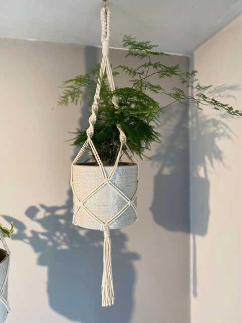 Plant Hanger Indoor, Macrame Hanging Wall Planter, Ceiling Holder, Artificial Flower Basket, Trailing Ivy Holder - image 1