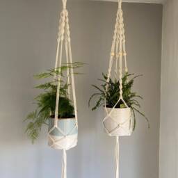 Plant Hanger Indoor, Macrame Hanging Wall Planter, Ceiling Holder, Artificial Flower Basket, Trailing Ivy Holder - thumbnail 3
