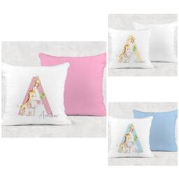 Personalised Velvet Initial Cushion, Jungle Nursery Decor, Kids Gift, 3 Colours - thumbnail 3