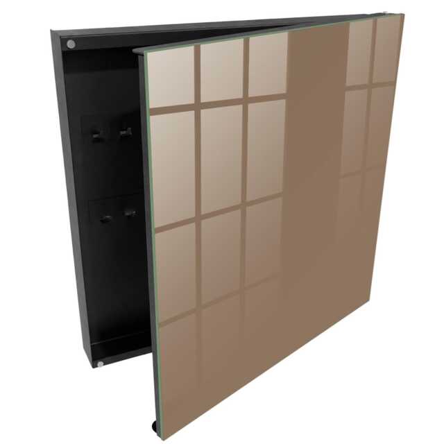 Light Brown Wall Mounted Key Cabinet, Box For Wall, Minimalist Backgrounds & Patterns - image 1