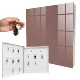Light Brown Wall Mounted Key Cabinet, Box For Wall, Minimalist Backgrounds & Patterns - thumbnail 2