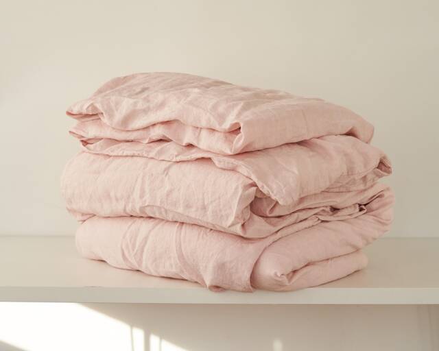 Blush Linen Duvet Cover European Bedding, King & Queen Sizes - image 1