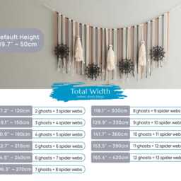 Spooky Halloween Macrame Garland - Ghost & Spider Web Wall Accent For Fall Decor U14 - thumbnail 2