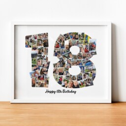 18Th Photo Picture Collage, Print & Framed, Number Collage Gift, Birthday Gift For Boy & Girl, Landmark Birthdays - thumbnail 3