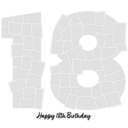 18Th Photo Picture Collage, Print & Framed, Number Collage Gift, Birthday Gift For Boy & Girl, Landmark Birthdays - thumbnail 2