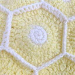 Crocheted Honeycomb Baby Blanket Fleece Lined, Hexagon Bee Farmer Gift, For Babies, Keeper Blanket, Shower Gift - thumbnail 4